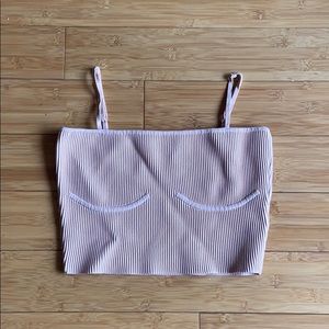 Babaton cropped tube top with under-bust detailing